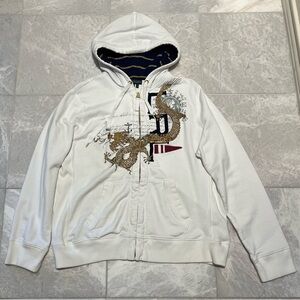 LRL Lauren Jeans Co. Ralph Lauren XL White Zip Hoodie